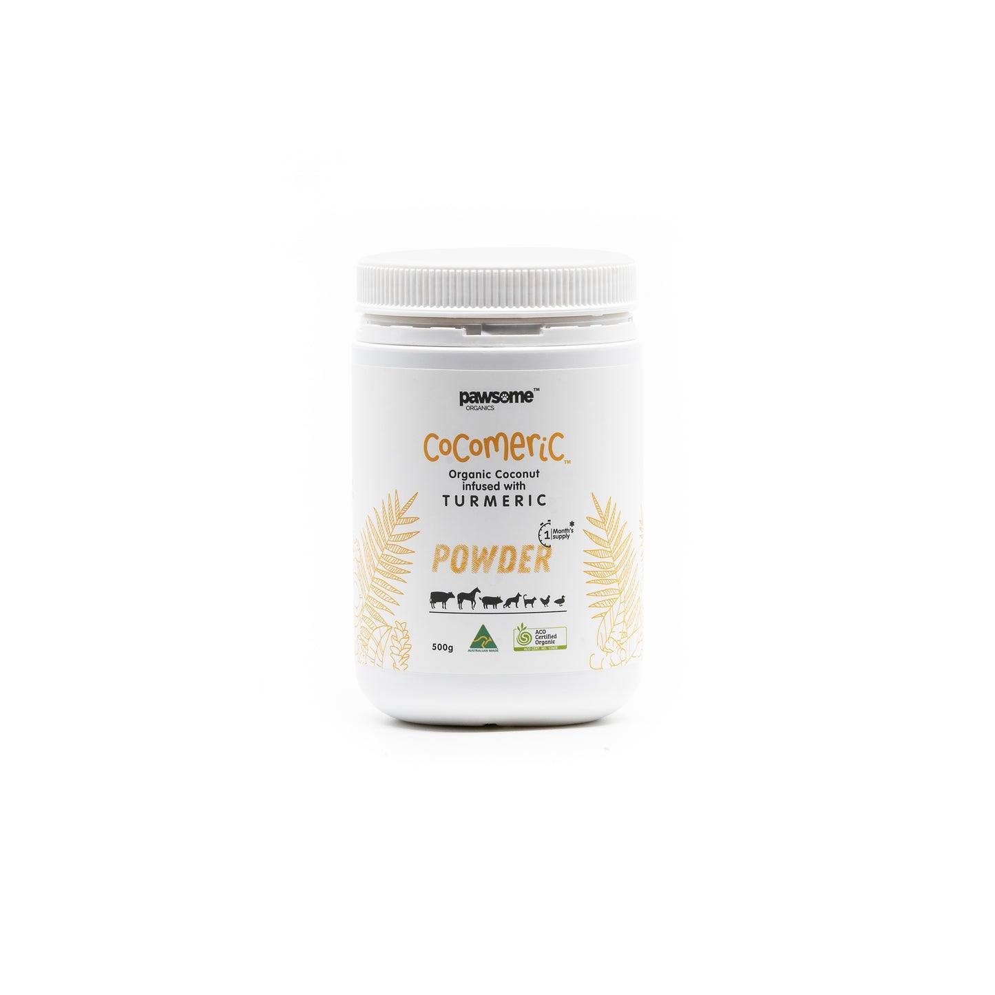 Coconut Turmeric Powder for Dogs Cats Front View