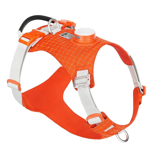 Innovative Dog Harness Safety Light GPS Holder Orange