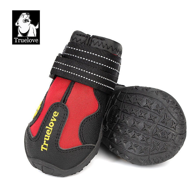 Anti-slip dog shoes Red Front View