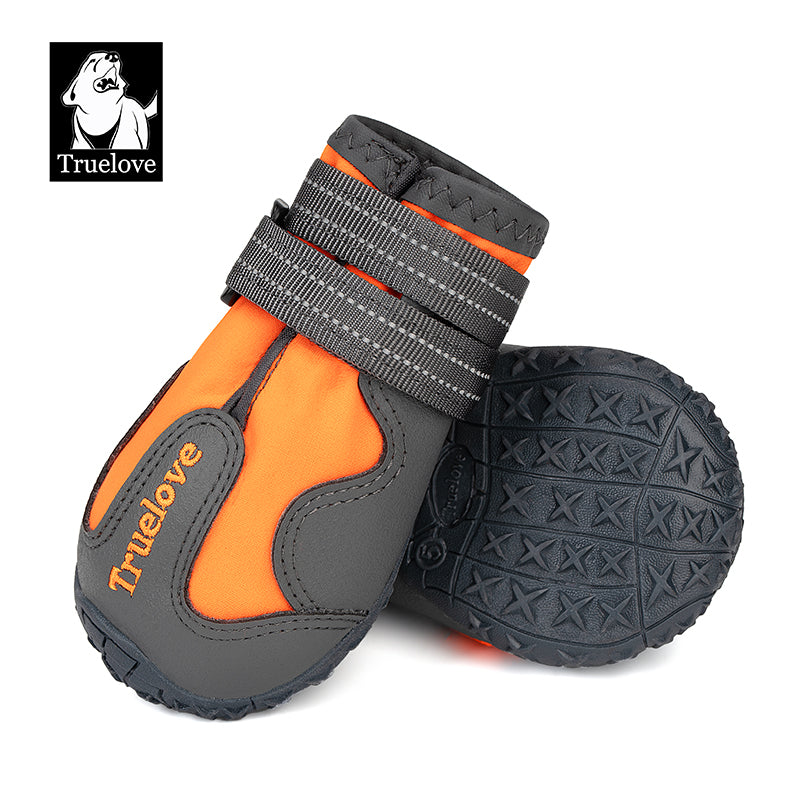 Anti-slip dog shoes Orange Front View