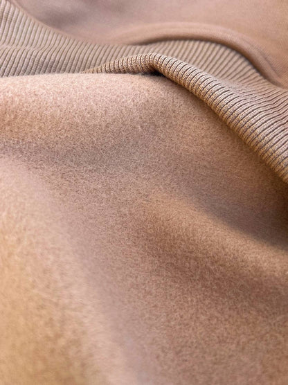 Dog Fleece Hoodie Sandstone Nude Material Close