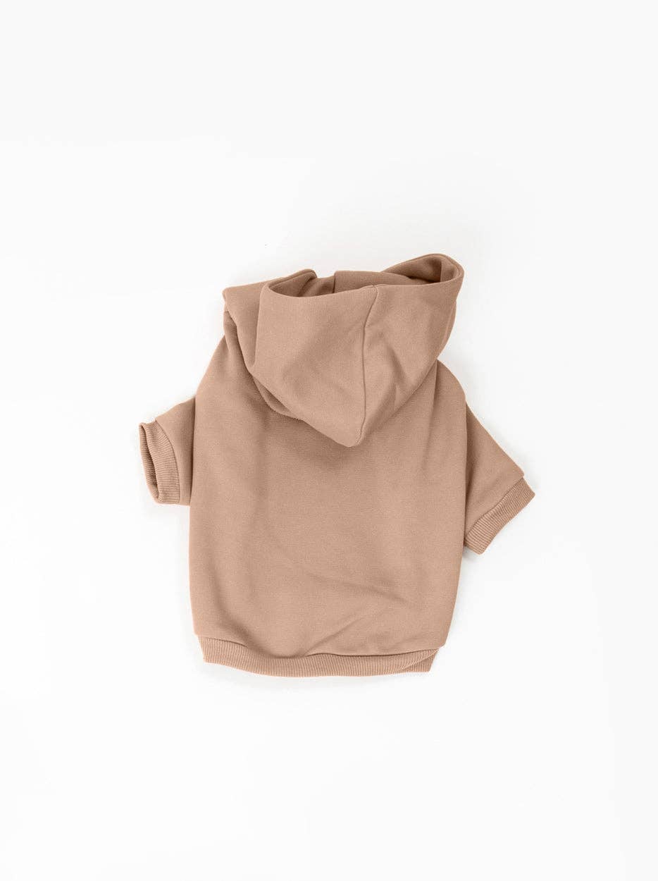 Dog Fleece Hoodie Sandstone Nude Back View