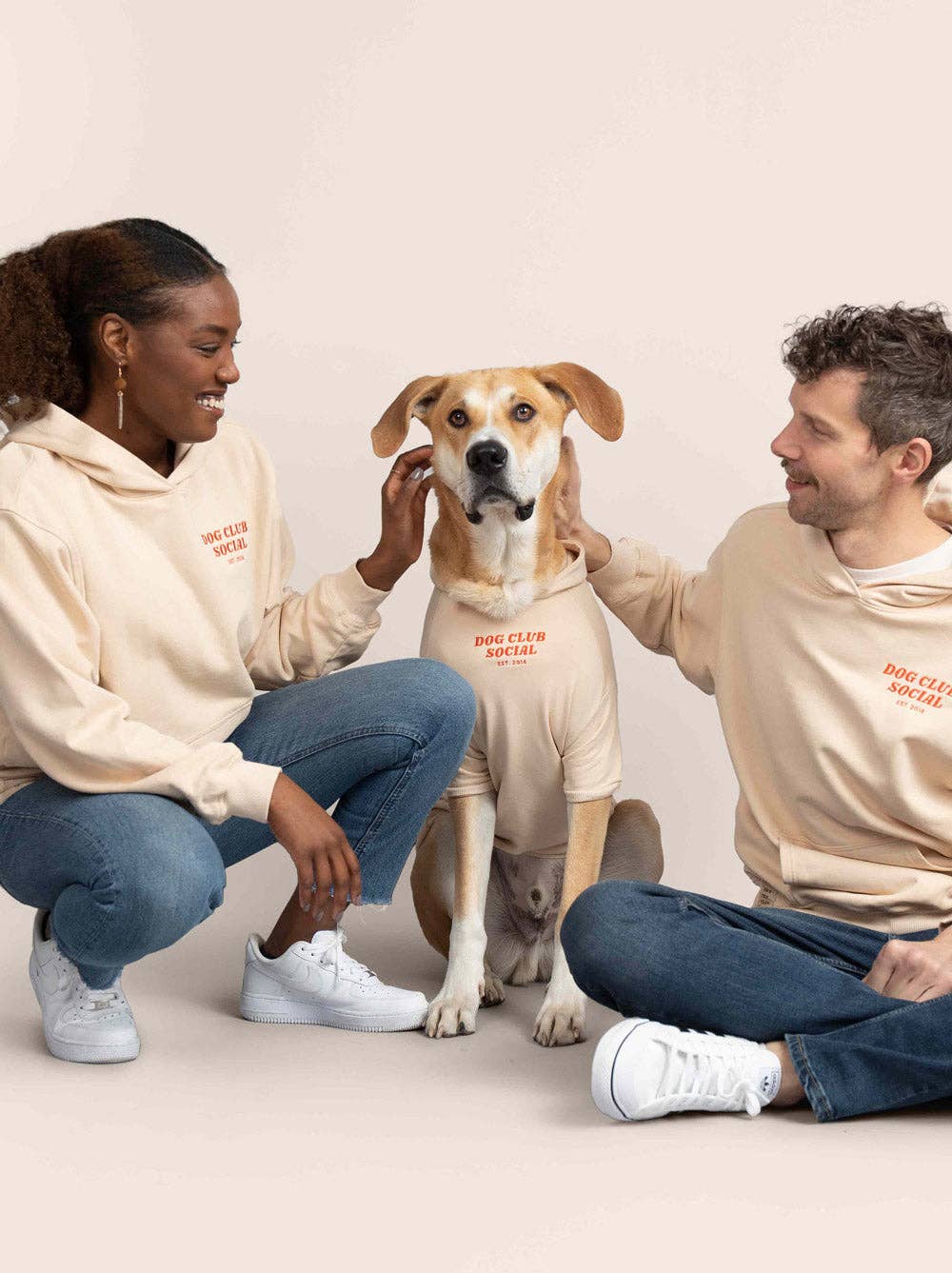 Terry Fleece Dog Hoodie Classic Matching Set Couple