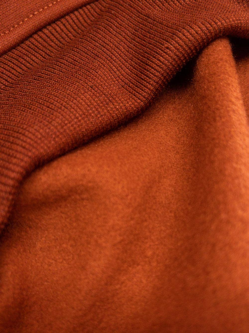 Dog Fleece Hoodie Red Brown Material Close