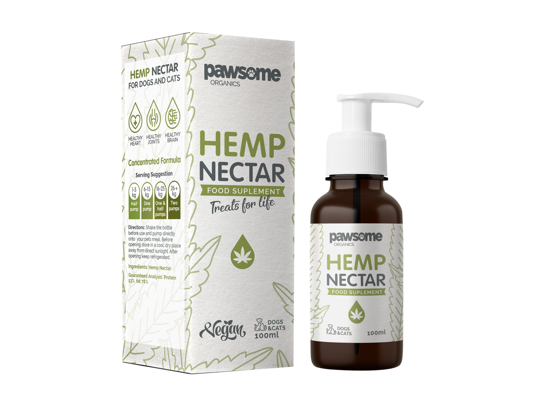 Hemp Nectar Supplement for Dogs Cats Packaging Front View