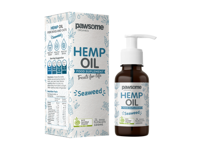 Hemp Oil Seaweed Supplement for Dogs Cats Packaging Front View