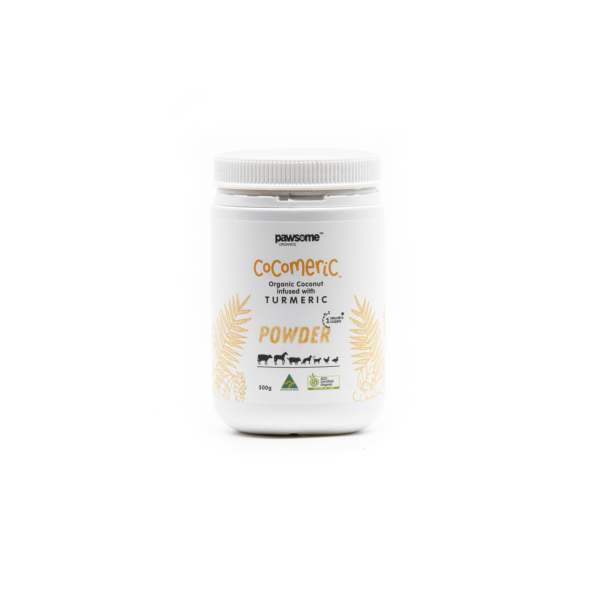 Coconut Turmeric Powder for Dogs Cats Front View