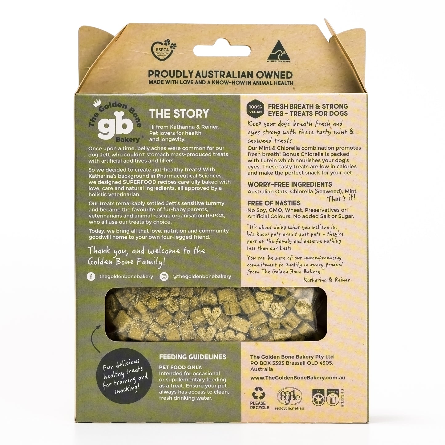 Natural Vegetarian Dog Treats Fresh Breath Back View