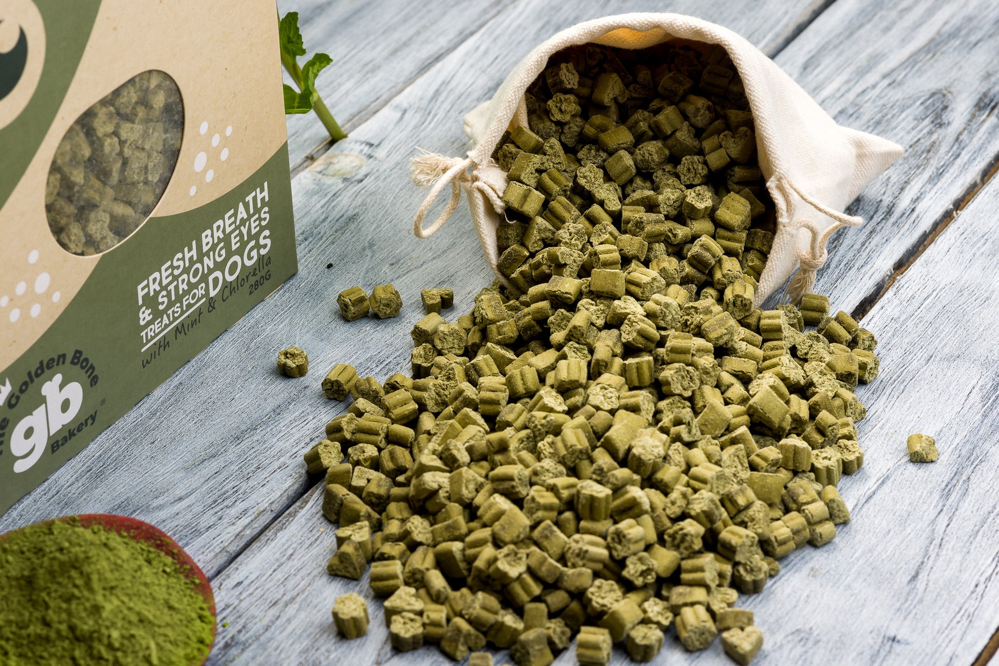 Natural Vegetarian Dog Treats Fresh Breath Close Up