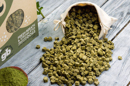 Natural Vegetarian Dog Treats Fresh Breath Close Up