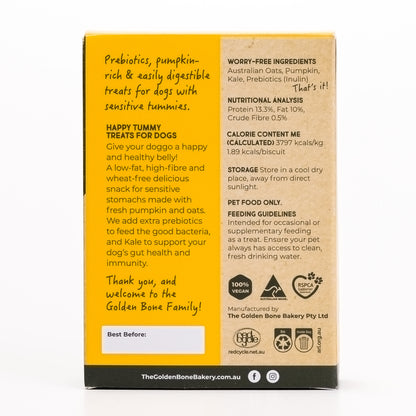 SnackPacks Natural Vegetarian Dog Treats Happy Tummy Back View