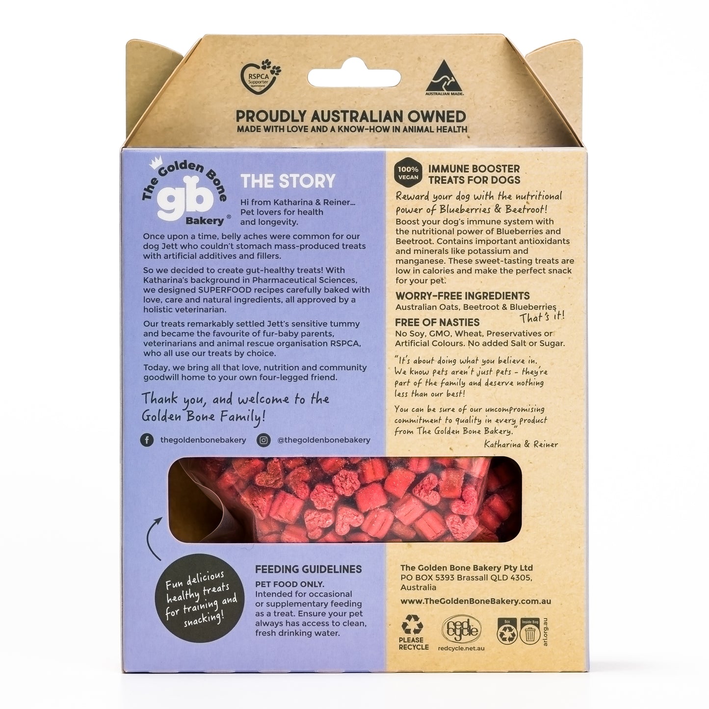 Natural Vegetarian Dog Treats Immune Booster Back View