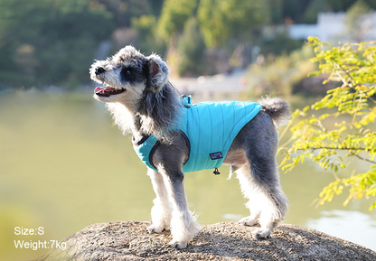 Warm Winter Puffer Dog Jacket Blue Dog Small Demo
