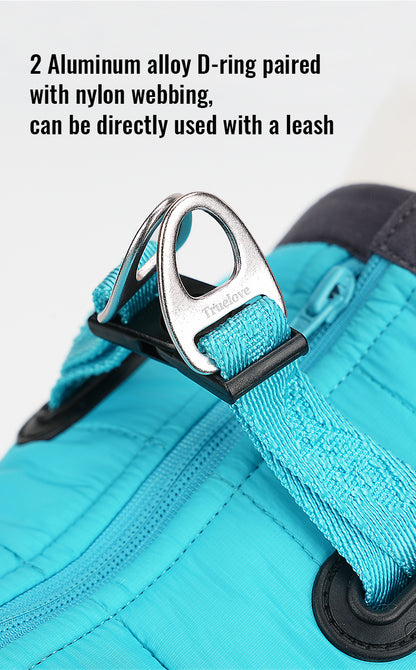 Warm Winter Puffer Dog Jacket D-ring