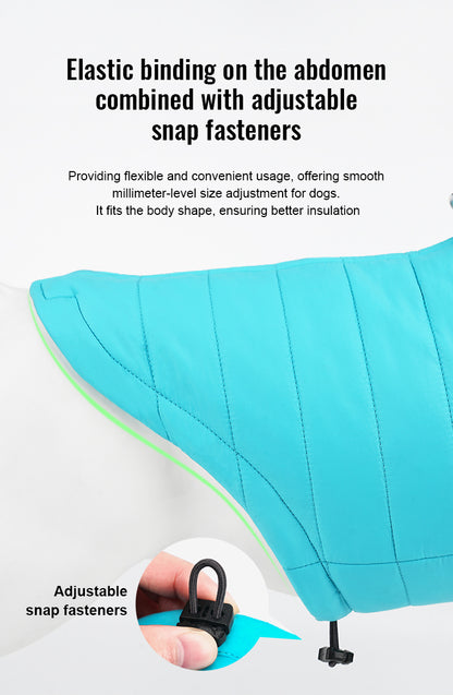 Warm Winter Puffer Dog Jacket Elastic Adjustable