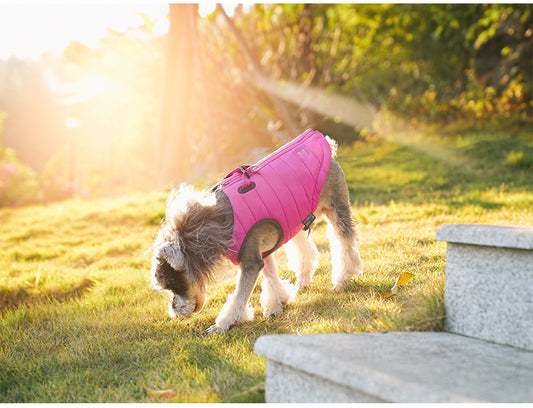 Warm Winter Puffer Dog Jacket Pink Dog Demo