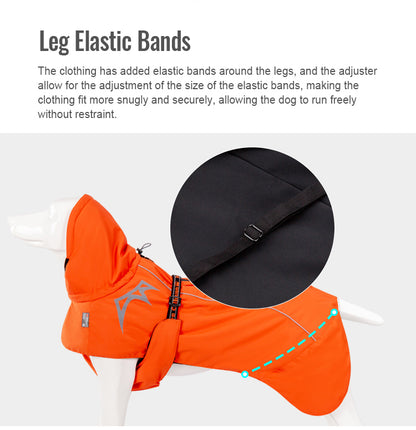 Windproof Winter Dog Coat Elastic Bands Details