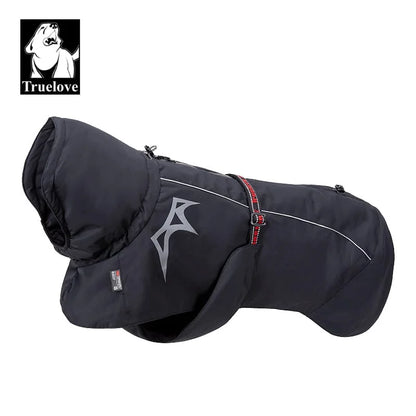Windproof Winter Dog Coat Black Side View
