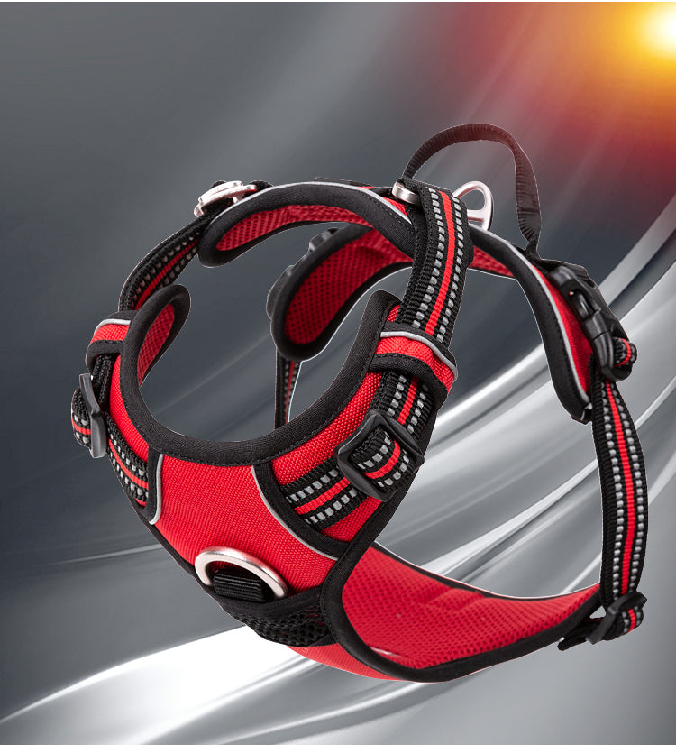No-Pull Dog Harness Red Side View