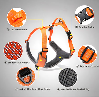 Reflective Dog Harness Orange Features
