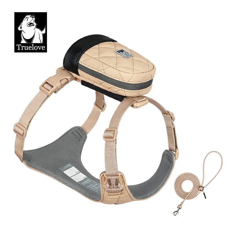 Eco-Friendly Dog Harness Leash Set Nougat Beige