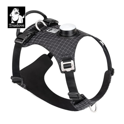 INNOVATIVE DOG HARNESS WITH LED LIGHT & GPS TRACKER HOLDER