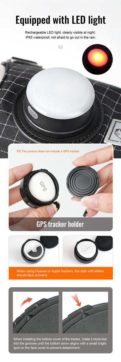 Innovative Dog Harness Safety Light GPS Holder Details
