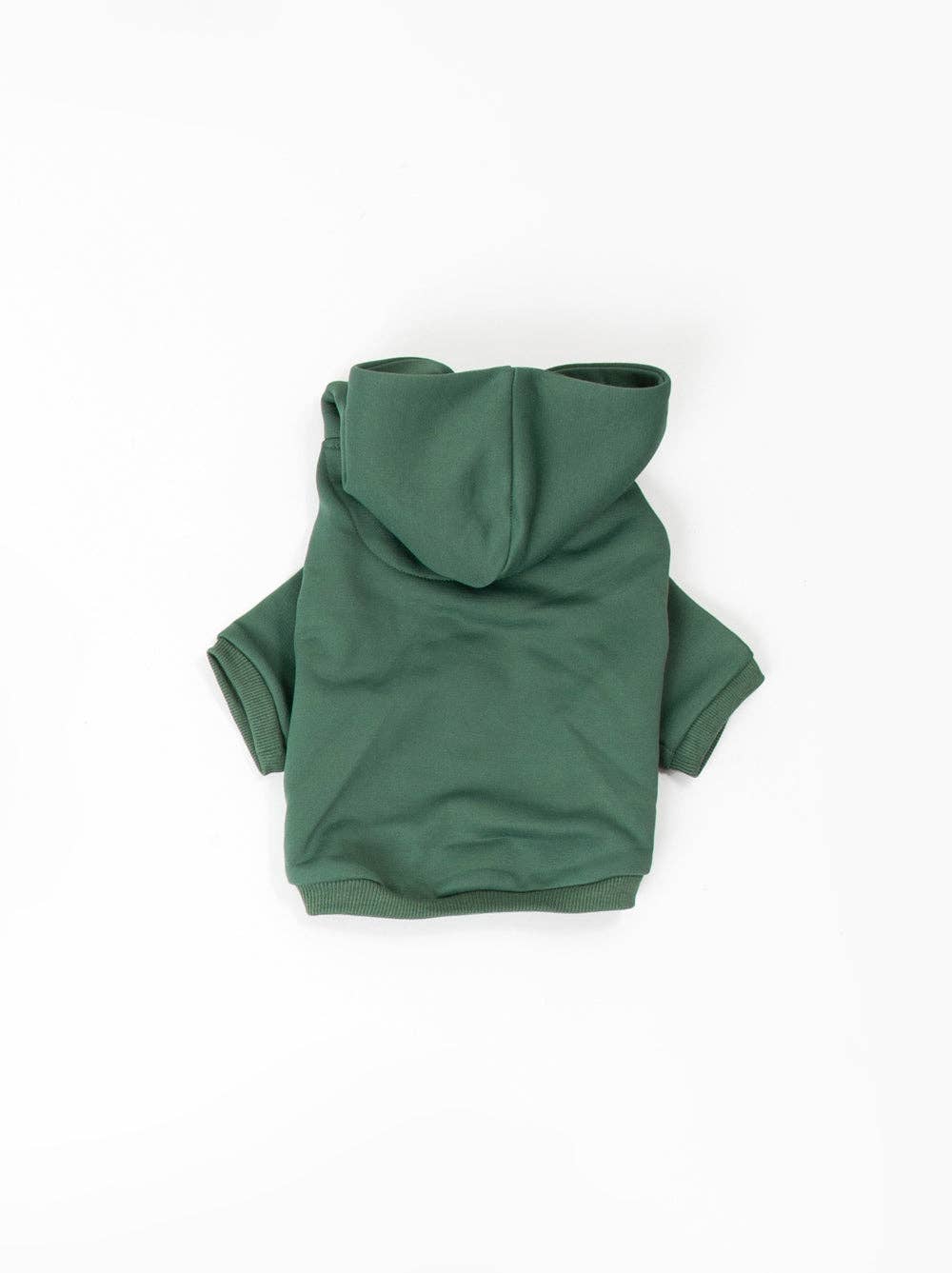 Dog Fleece Hoodie Green Back View