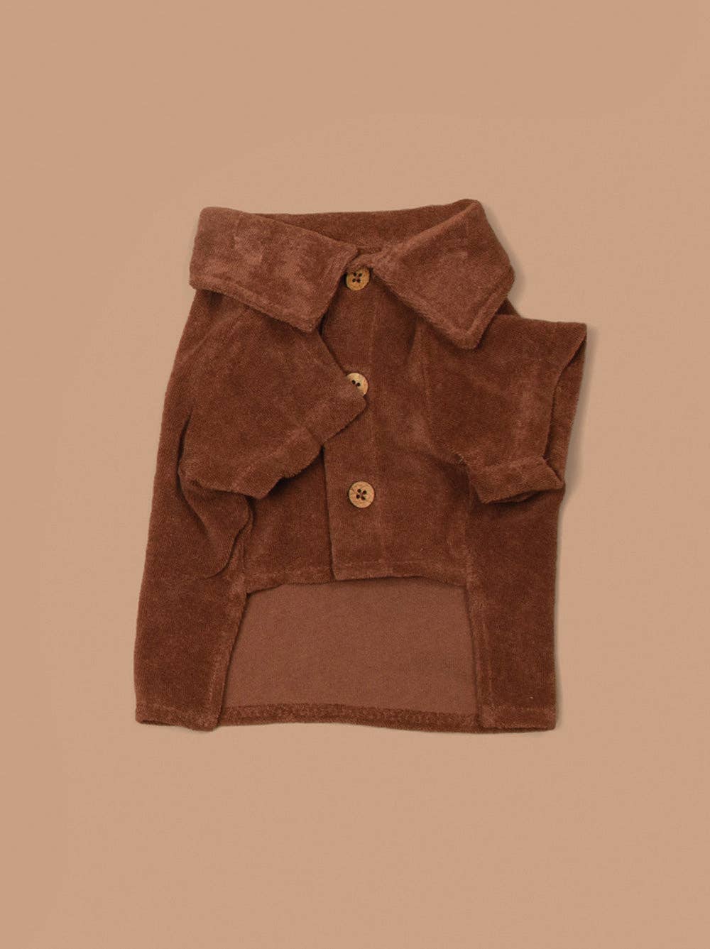 Terry Dog Polo Shirt Cocoa Brown Front View