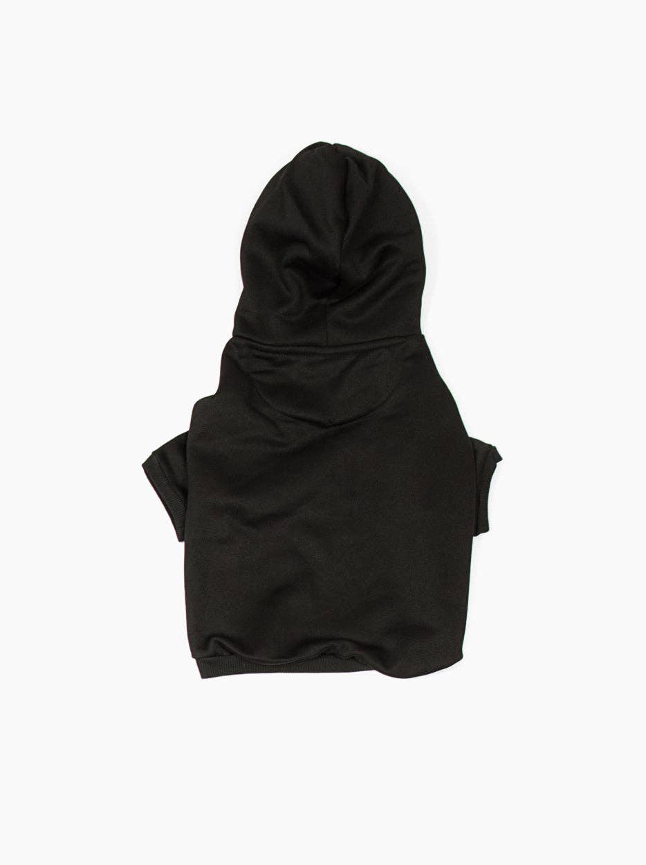 Dog Fleece Hoodie Black Back View